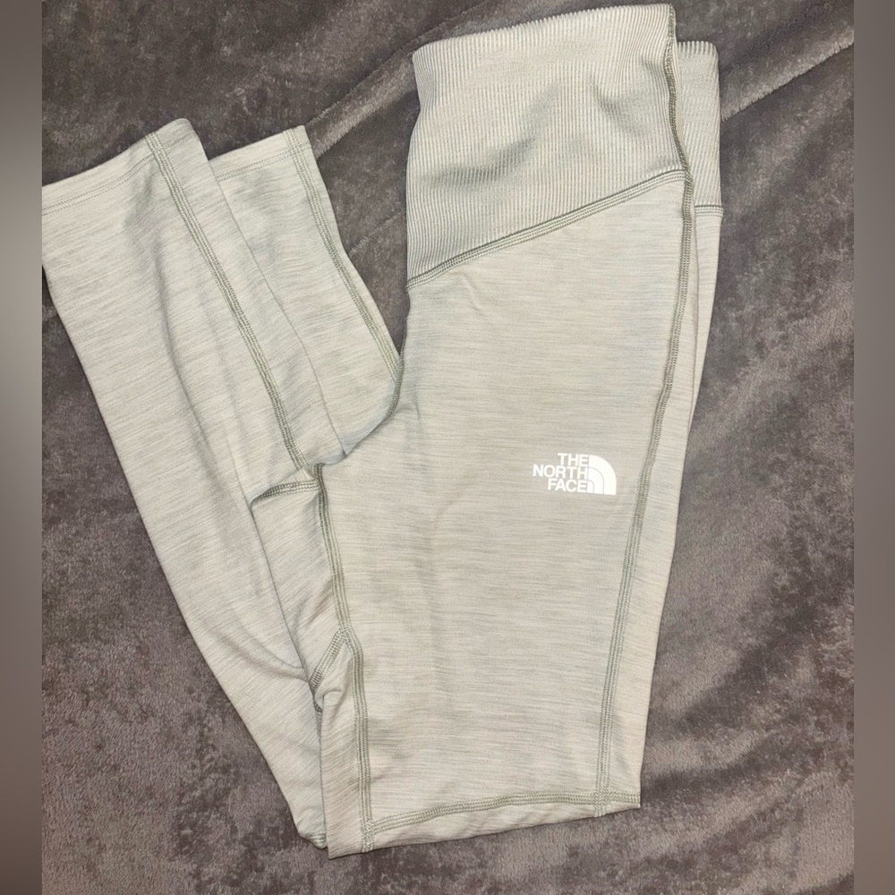 The North Face Light Gray Leggings with White Logo